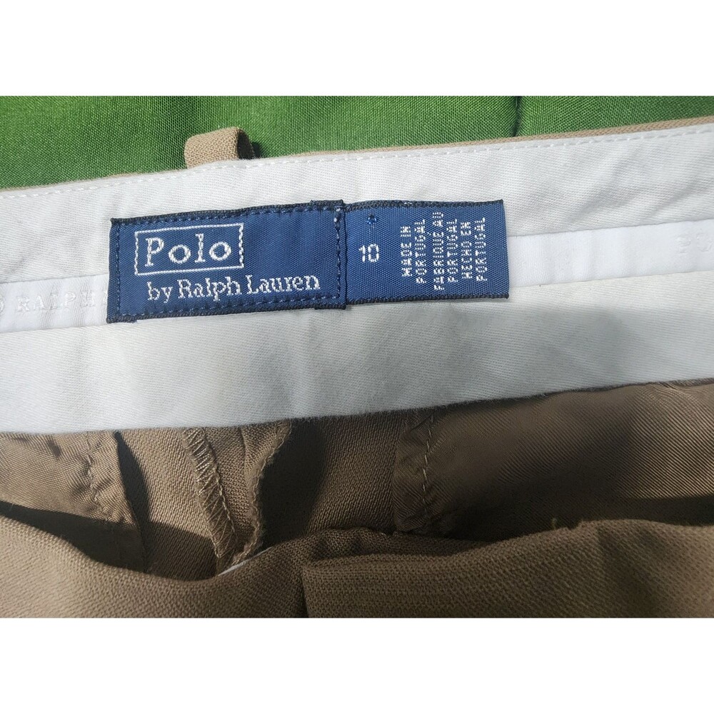 Vintage Ralph Lauren Baggy Wide Cuffed Legs Women's Pants Beige Size 10 - Picture 3 of 16
